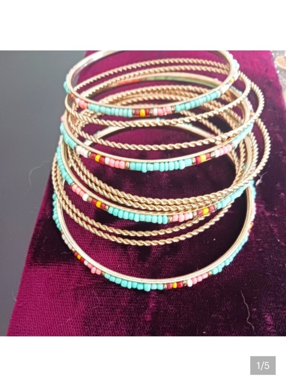 Beaded Bangle Bracelet Set